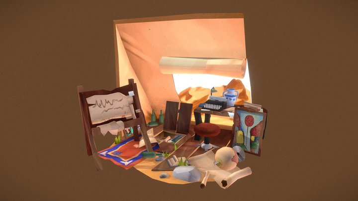 Disheveled Archeologist's Tent - DAEcrib 3D Model