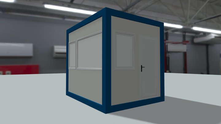 Container birou 3D Model