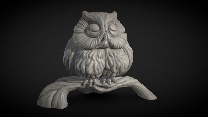 Bubu the Owl 3D Printing Miniature 3D Model