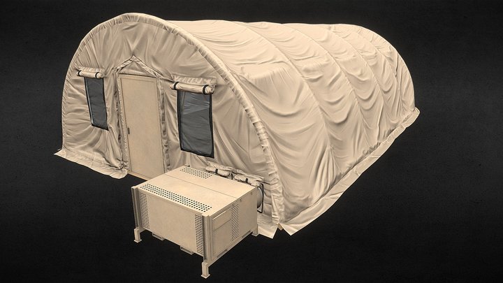 Modern Military Tent videogame asset 3D Model