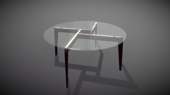 Round glass table 3D Model