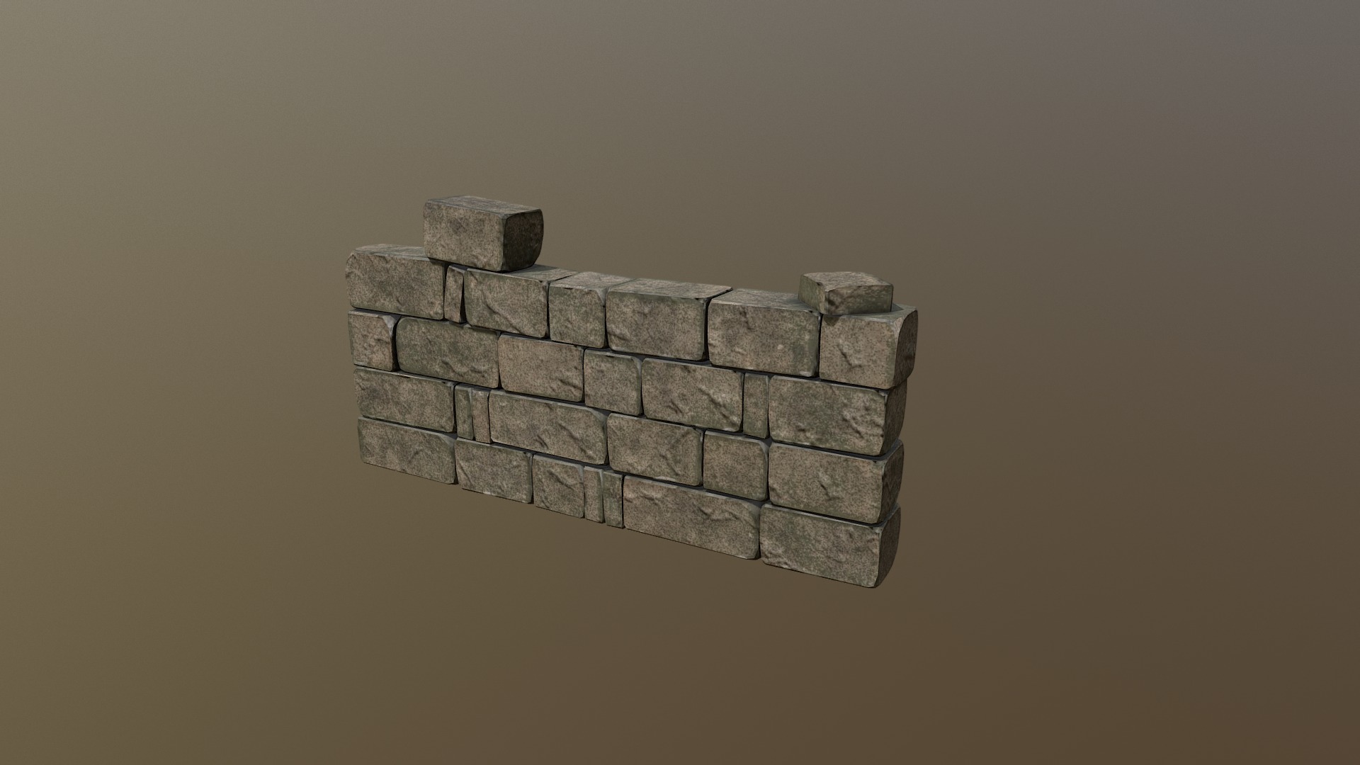 3D model Ancient Ruins Asset – Medium Stone Wall - This is a 3D model of the Ancient Ruins Asset - Medium Stone Wall. The 3D model is about a stack of small stones.