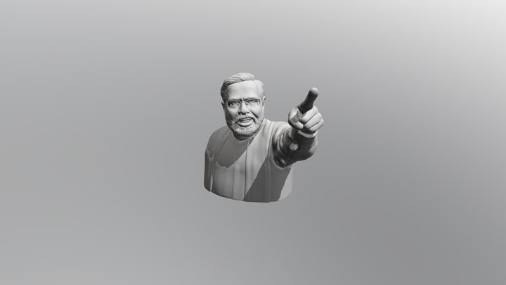 Narendra Modi With Glasses 3D Model