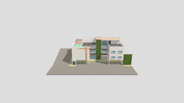 edificio muros verdes 3D Model