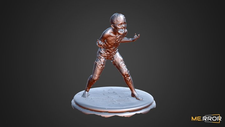 Screaming Child Figure Statue 3D Model