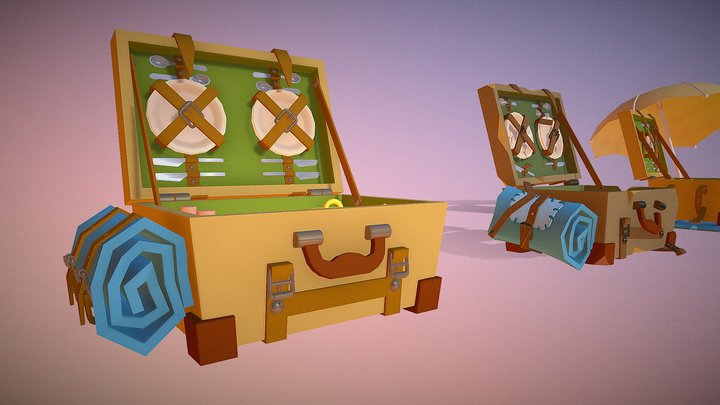 five picnic basket versions – Modelo 3D gratuito STL