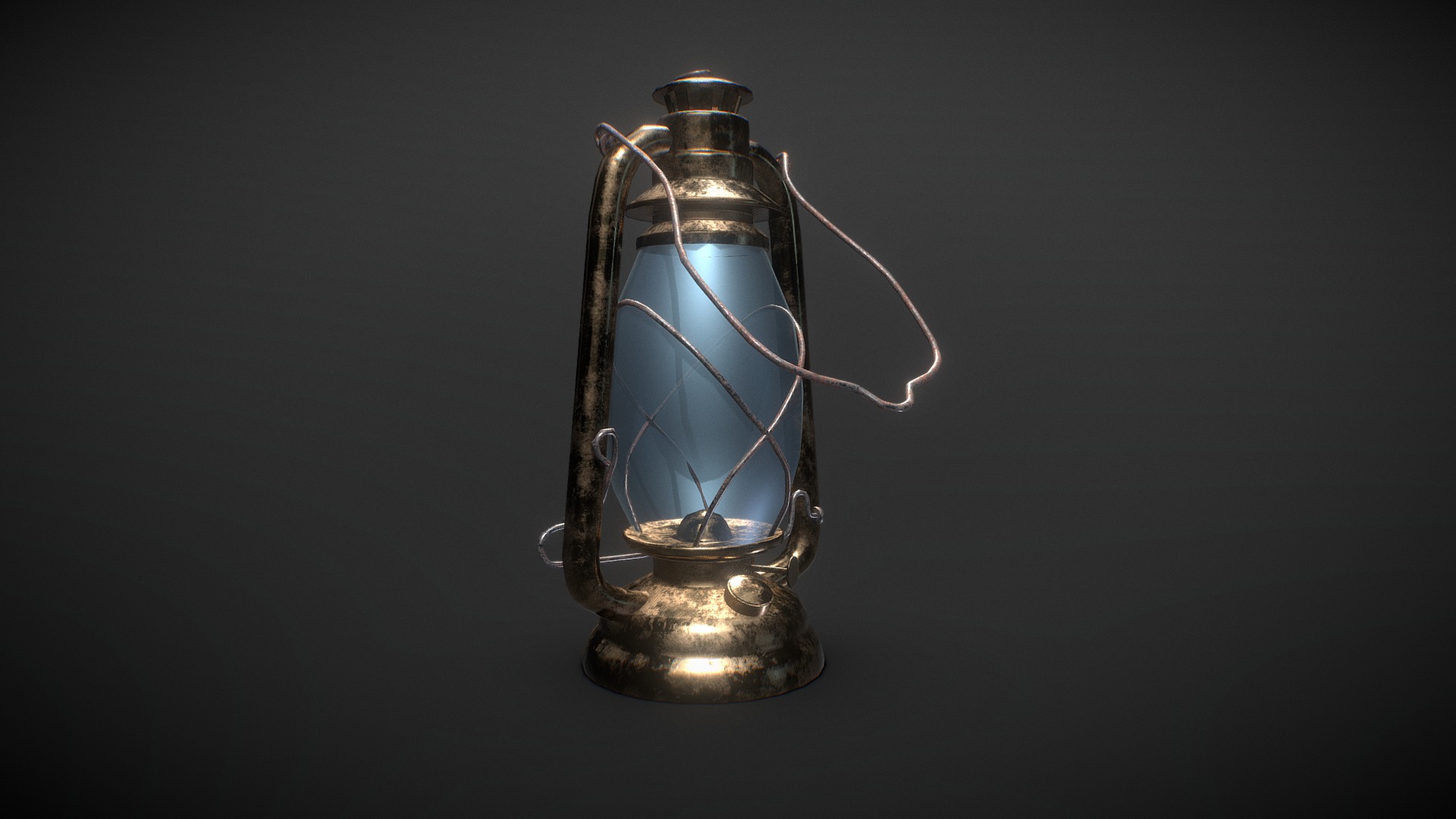 3D model Kerosene Lamp - This is a 3D model of the Kerosene Lamp. The 3D model is about a light bulb with a string.