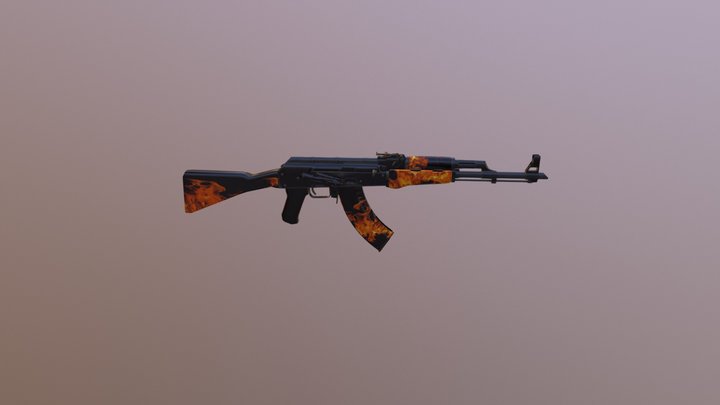 AK47 - Fire Blast 3D Model
