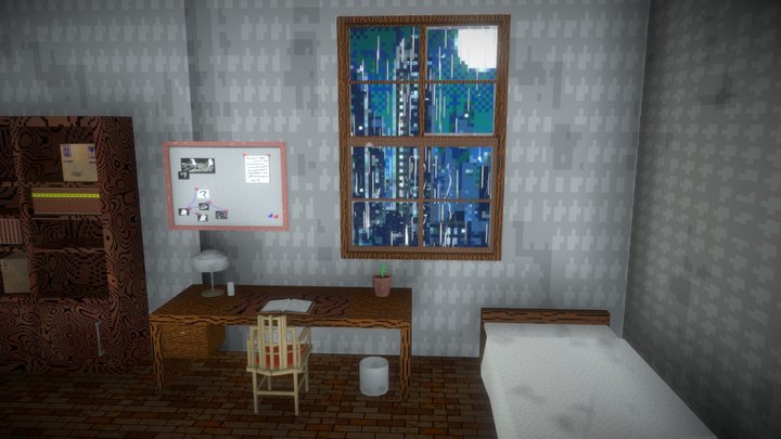Room House - Pixel Texture - (Menu Game) 3D Model