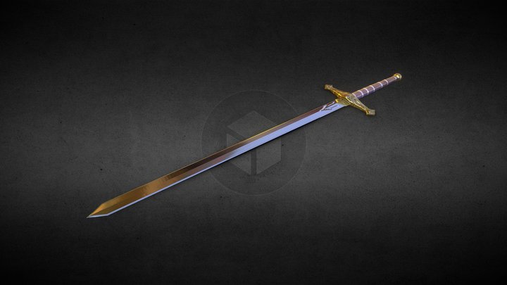 Stylized Paladin Sword 3D Model