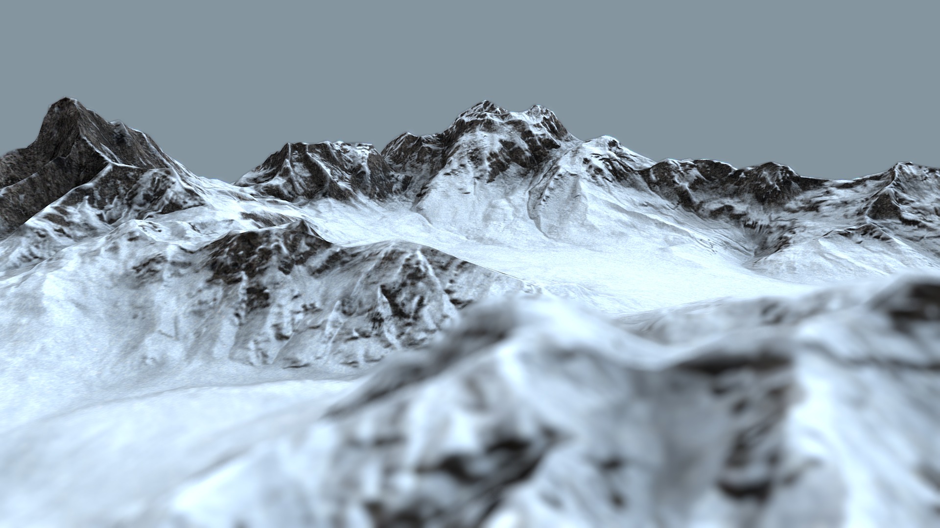 3D model Snow Mountains - This is a 3D model of the Snow Mountains. The 3D model is about a mountain covered in snow.