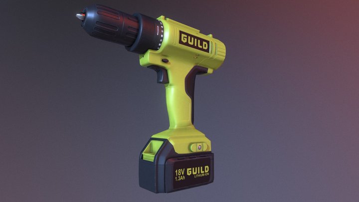 Drill Budget LOD A 3500 tr - LOD B 1500 tr 3D Model