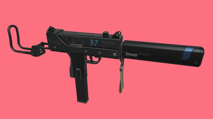 Ingram MAC-10 .45ACP "Blind Justice" 3D Model