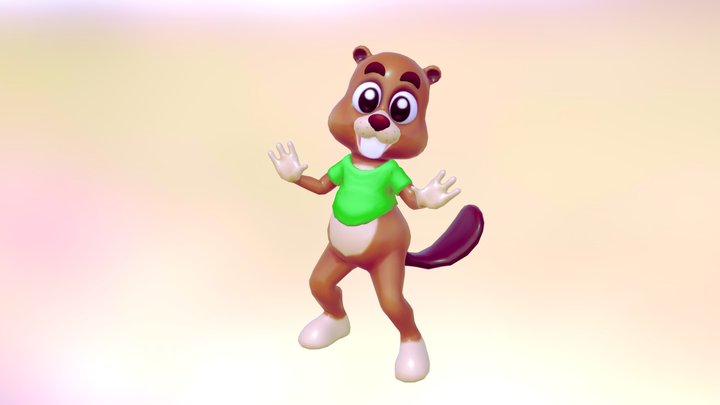 Happy Beaver 3D Model