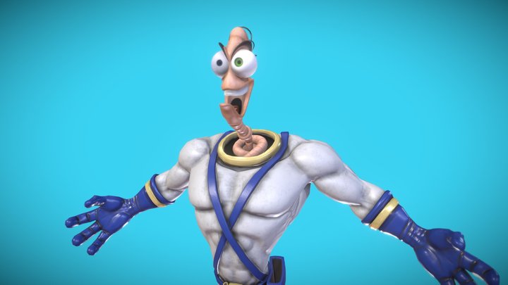 Earth Worm Jim - Color Test 3D Model