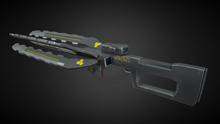 Sci Fi Rail Gun WIP 3D Model