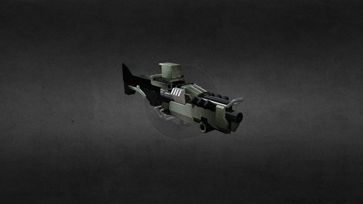 Futuristic Light Machine Gun 3D Model