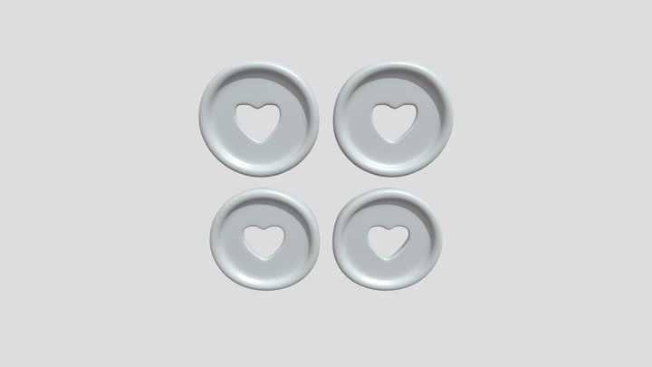 Four yellow heart-cutout circles