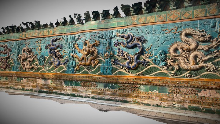 Nine Dragon Wall Of Beihai Park 3D Model