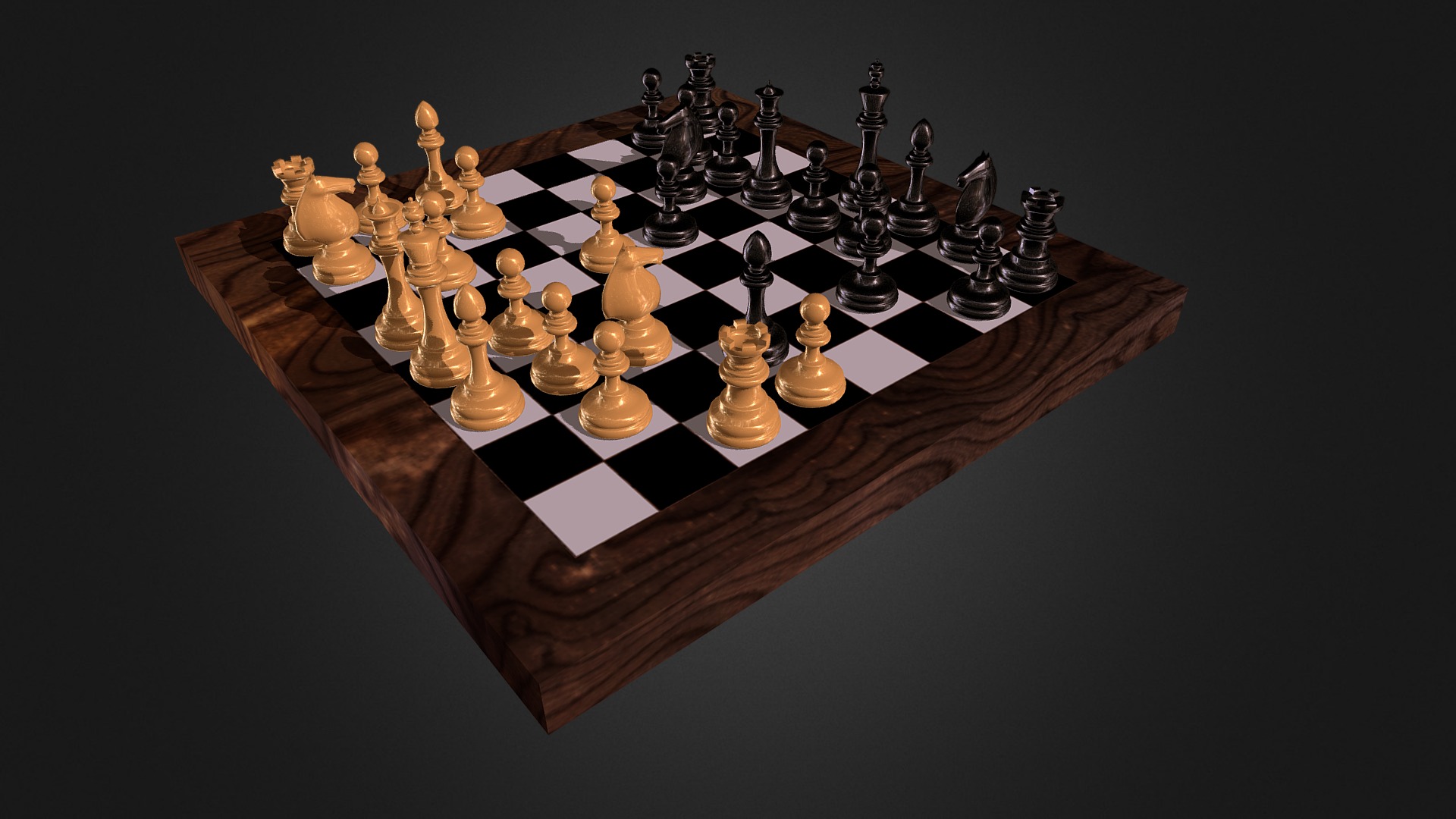 3D model Chess - This is a 3D model of the Chess. The 3D model is about a chess board with pieces.