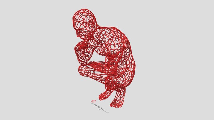 Thinker red AR 3D Model