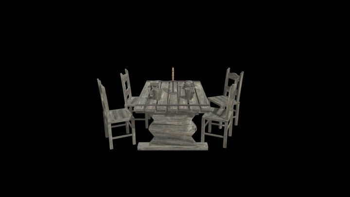 Medieval Table Drink 3D Model