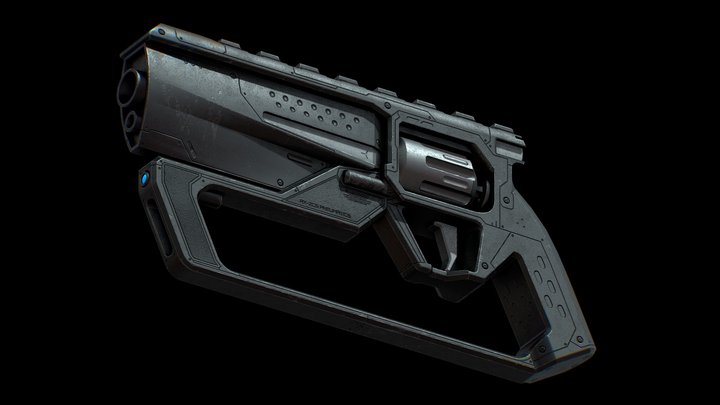 Sci-Fi Style Pneumatic Revolver RX-ZCS 3D Model