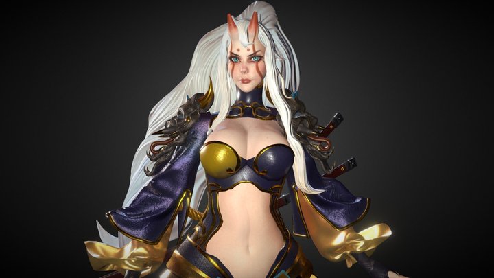 Samurai Girl 3D Model