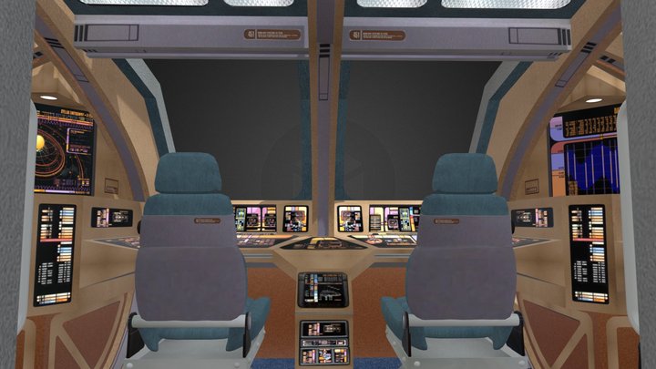 Star Trek DS9 Danube Runabout Rio Grande Cockpit 3D Model