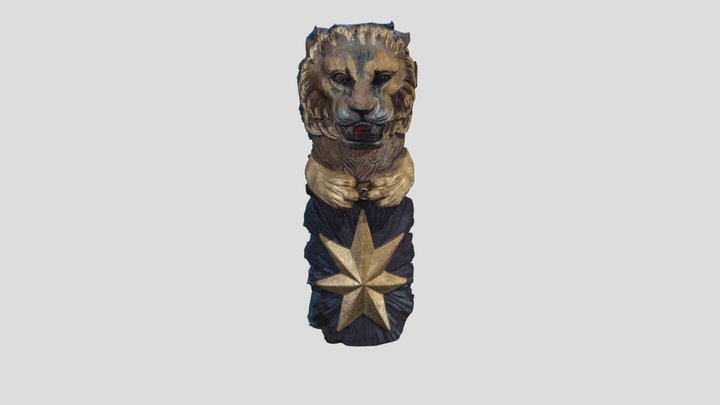 Lion Figurehead of Ottoman Naval Ship 3D Model