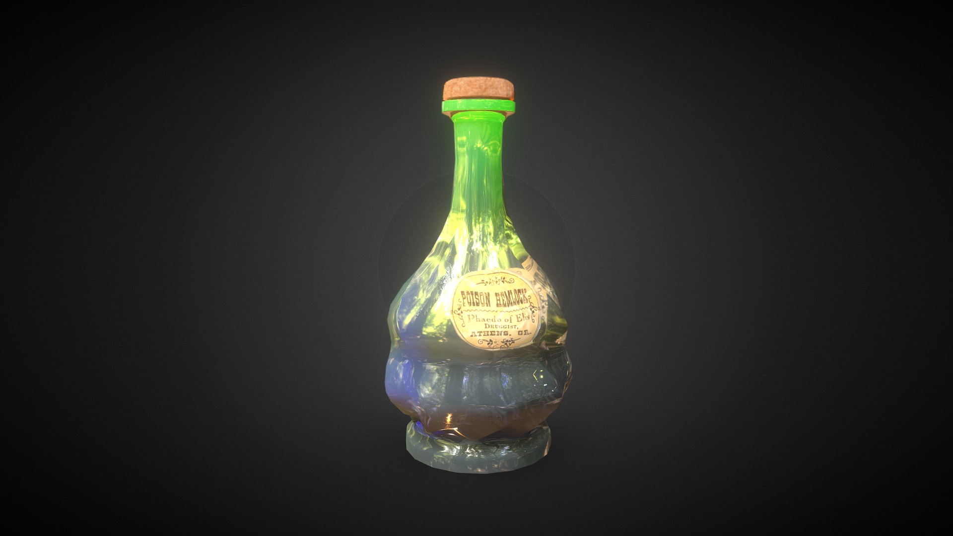 3D model Potion 02 - This is a 3D model of the Potion 02. The 3D model is about a bottle of alcohol.