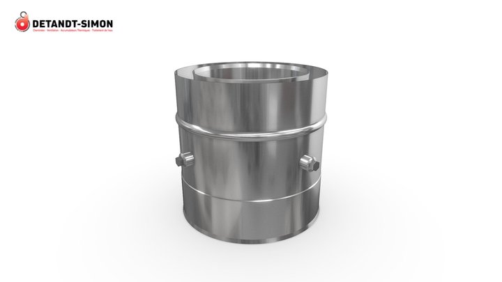 KBI1830100 - Raccord sortie de fumée coaxiale 3D Model