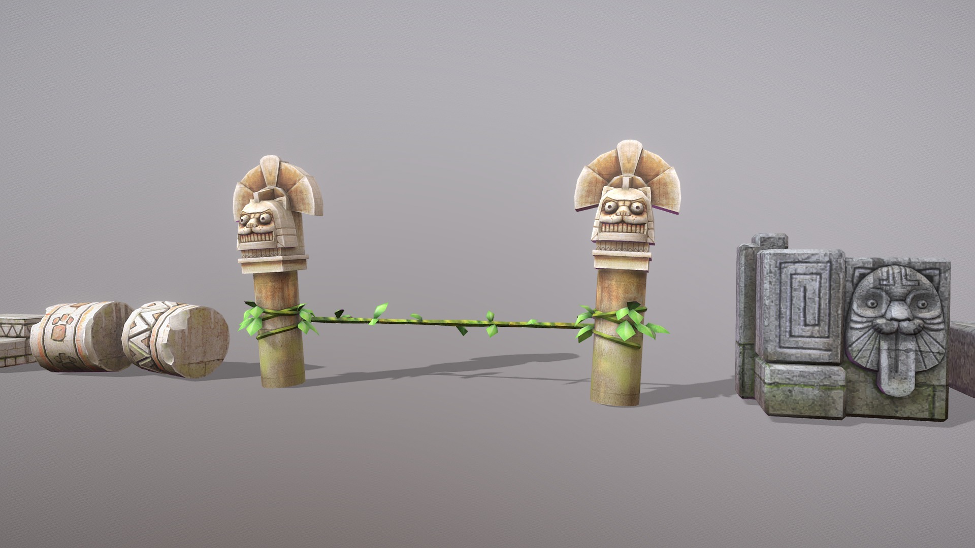 3D model Pirate Collection Totems - This is a 3D model of the Pirate Collection Totems. The 3D model is about a few metal objects.