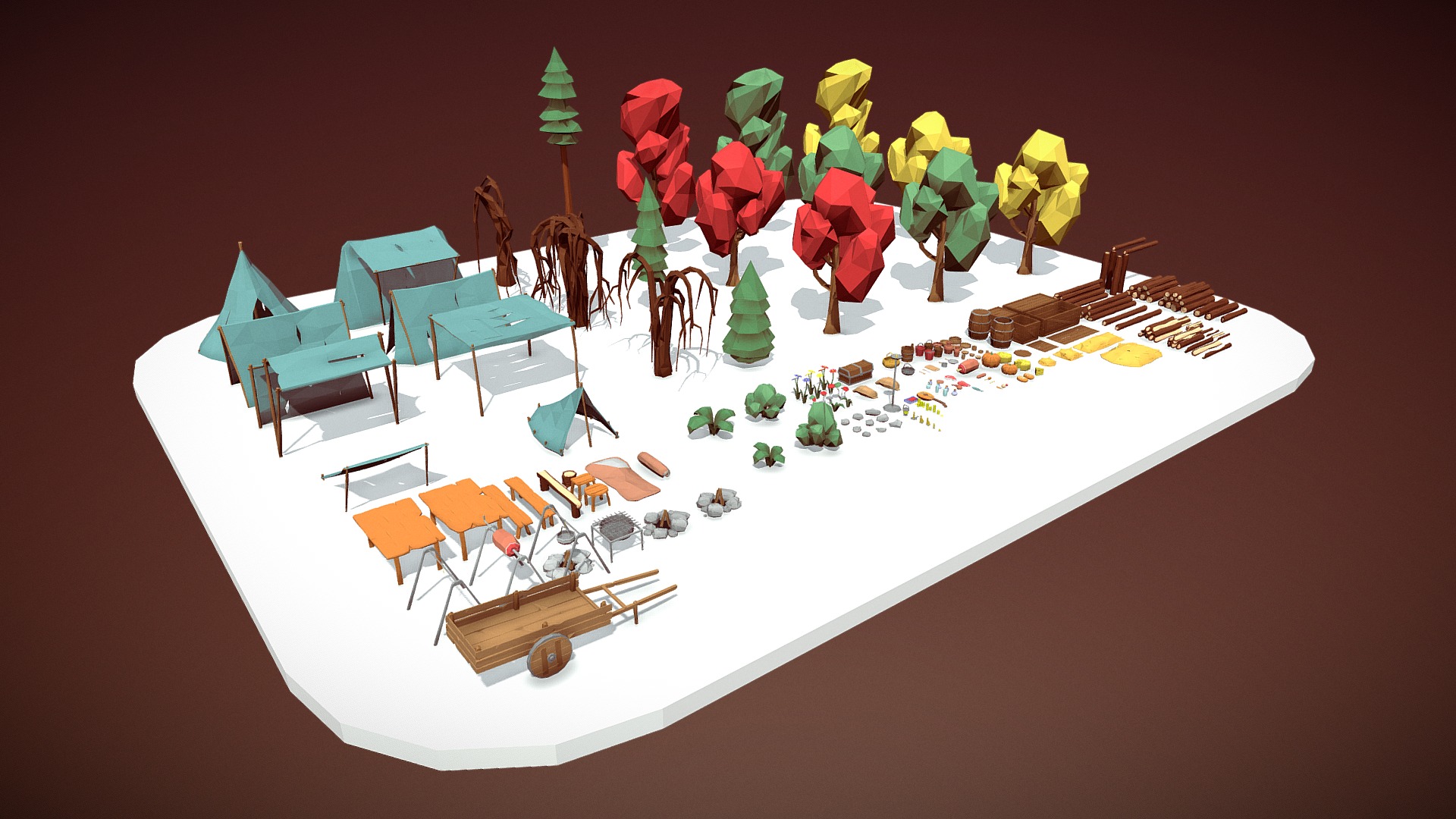 3D model Campfire Pack - This is a 3D model of the Campfire Pack. The 3D model is about a model of a city.