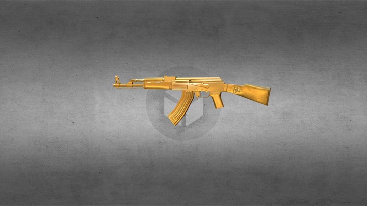 Free fire Golden AK 47 3D model – Free 3D Model STL