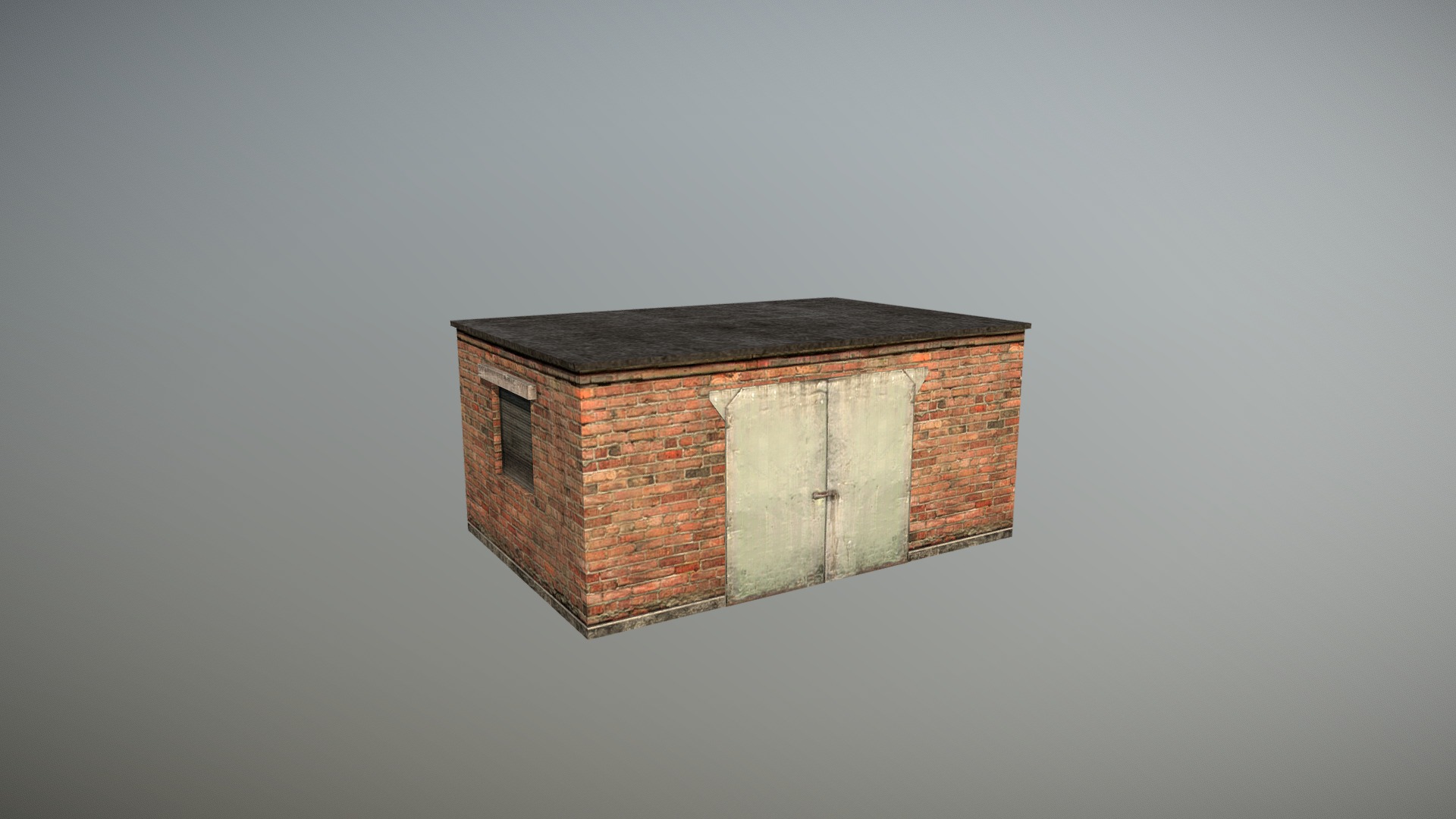 3D model Railway Shed RW_Shed_05 - This is a 3D model of the Railway Shed RW_Shed_05. The 3D model is about a small brick building.
