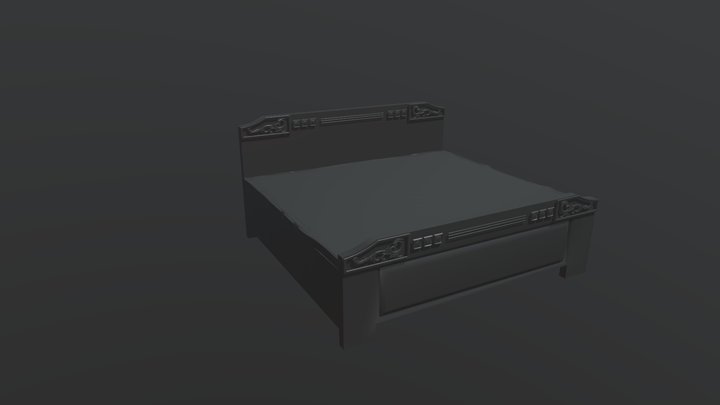 DEFORMED BED WITH ORNAMENTALS 3D Model