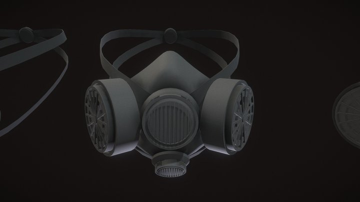 Gas Mask Chemical Filter 3D Model