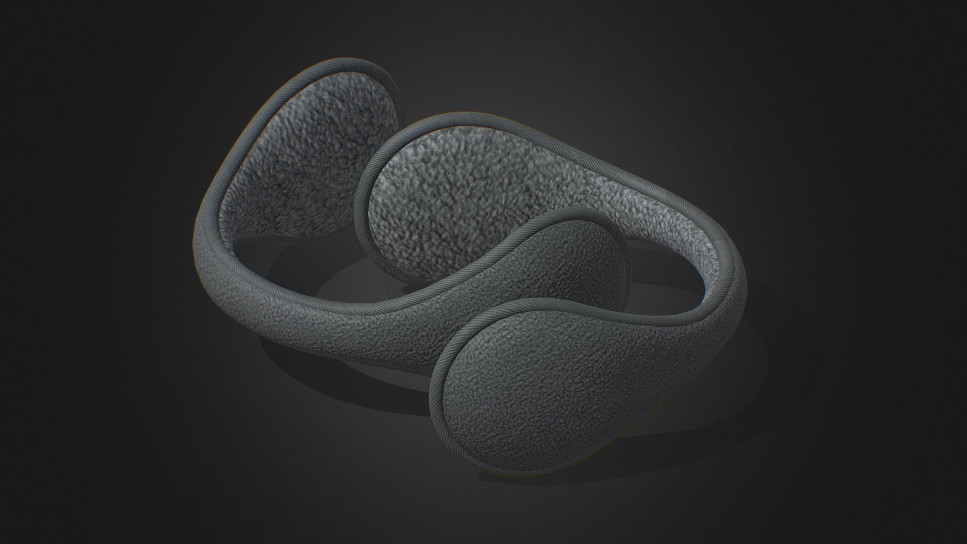 3D model Fleece Ear Muffs - This is a 3D model of the Fleece Ear Muffs. The 3D model is about a silver and black shoe.
