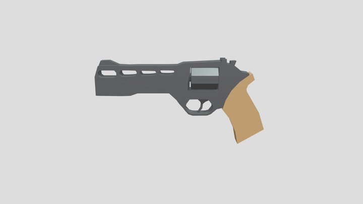 Low Poly Revolver 3D Model