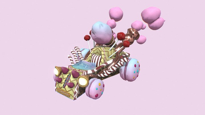 "Candy Crusader" Kart - Game Art 2 DAE 3D Model