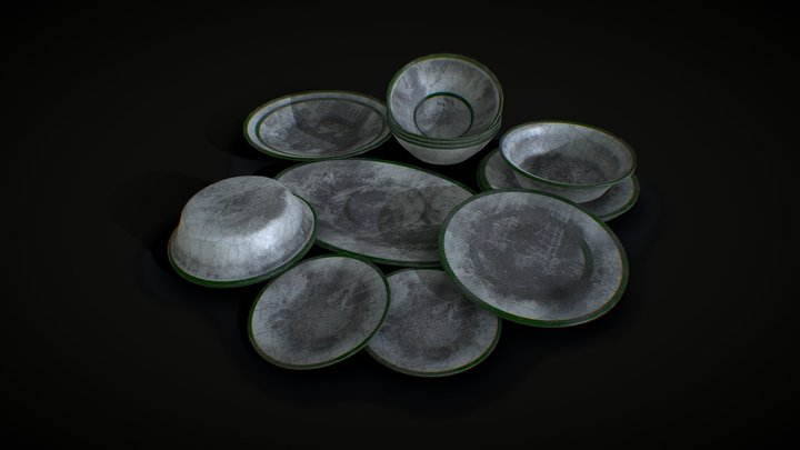 abandoned crockery 3D Model