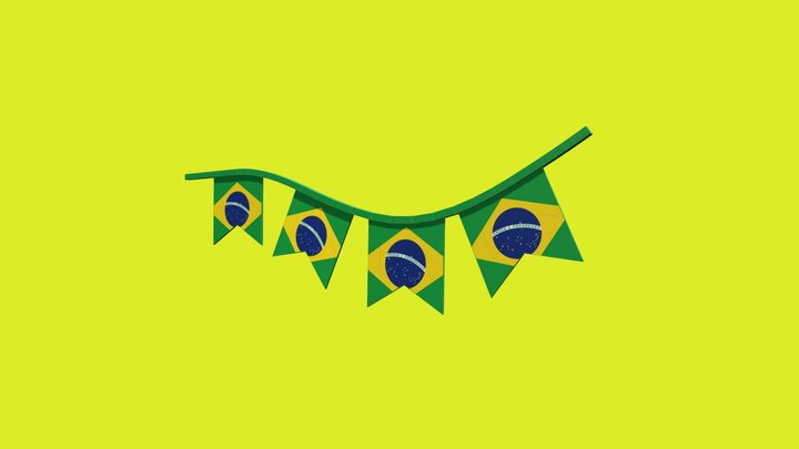 Flags Brazil 3D Model