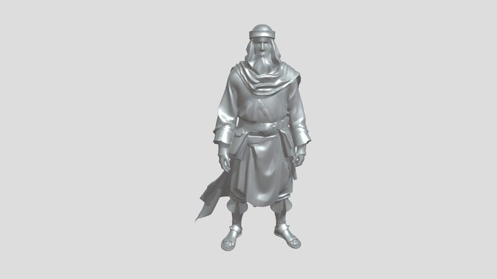 Middle Eastern warrior in traditional attire 3D Model