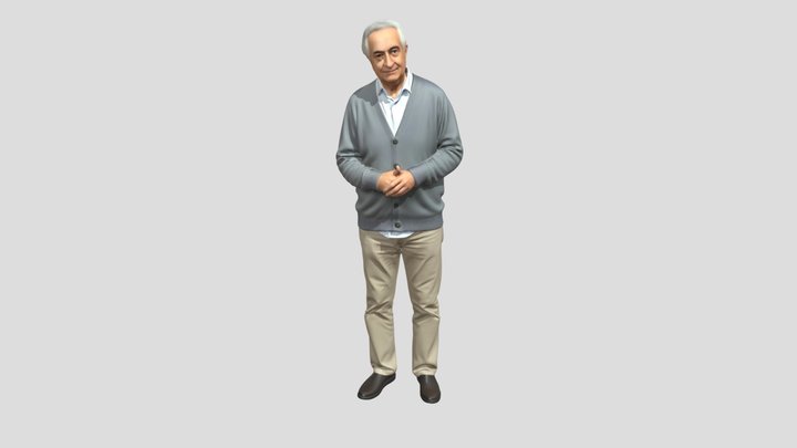 Older Gentleman in a Gray Cardigan – Free 3D Model STL