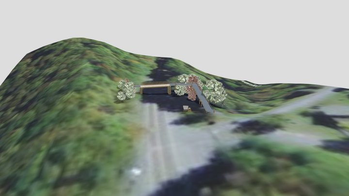 Pedestrian+bridge-over-forest 3D Model