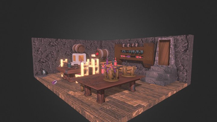 3D Medieval Tavern Diorama 3D Model