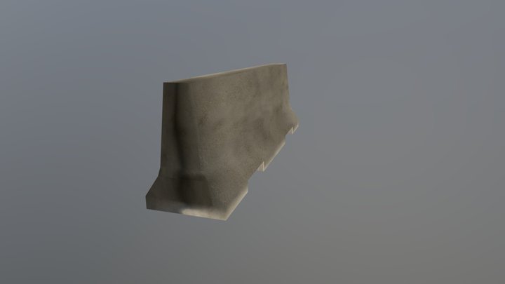 Awful low quality concrete road barrier 3D Model