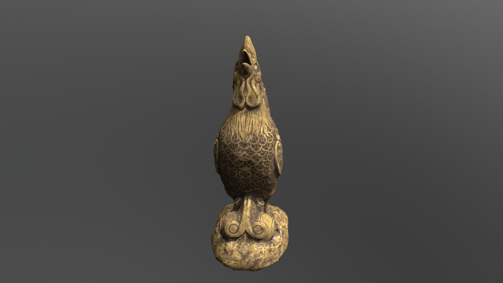 3D model cock - This is a 3D model of the cock. The 3D model is about a statue of a bird.
