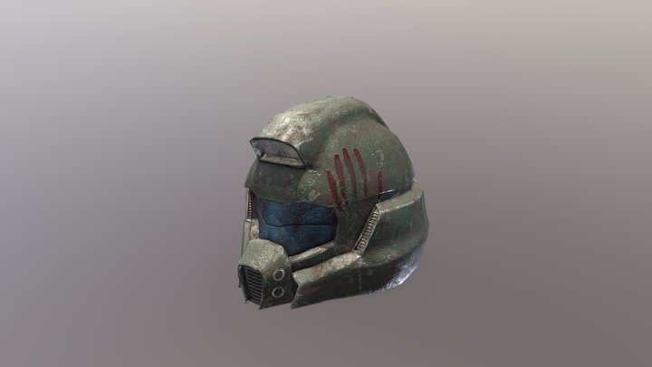 Space marine low poly helmet 3D Model